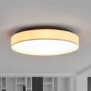 Fabric LED ceiling lamp Saira, 50 cm, white