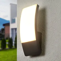 Curved LED outdoor wall light Siara, dark grey