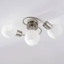 Ciala LED ceiling light, 3-bulb, nickel
