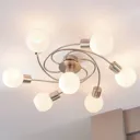 Ciala LED ceiling light, 7-bulb, nickel