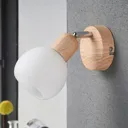 Attractive 1-bulb LED spot Svenka wooden optic