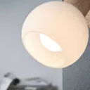 Attractive 1-bulb LED spot Svenka wooden optic
