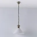 Glass pendant lamp Otis, antique brass