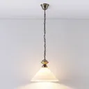 Glass pendant lamp Otis, antique brass