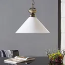 Glass pendant lamp Otis, antique brass