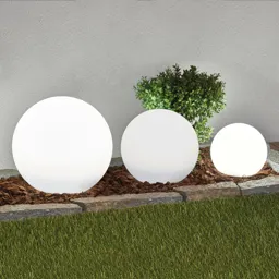 3-piece set LED solar lamps Lago, spheres