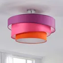 Three-coloured ceiling light Melia, violet & pink