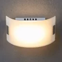 White glass wall light Gisela with LED bulbs