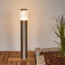 Stainless steel pillar lamp Belen with LEDs
