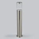 Stainless steel pillar lamp Belen with LEDs