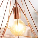 Copper-coloured cage pendant light Jossa
