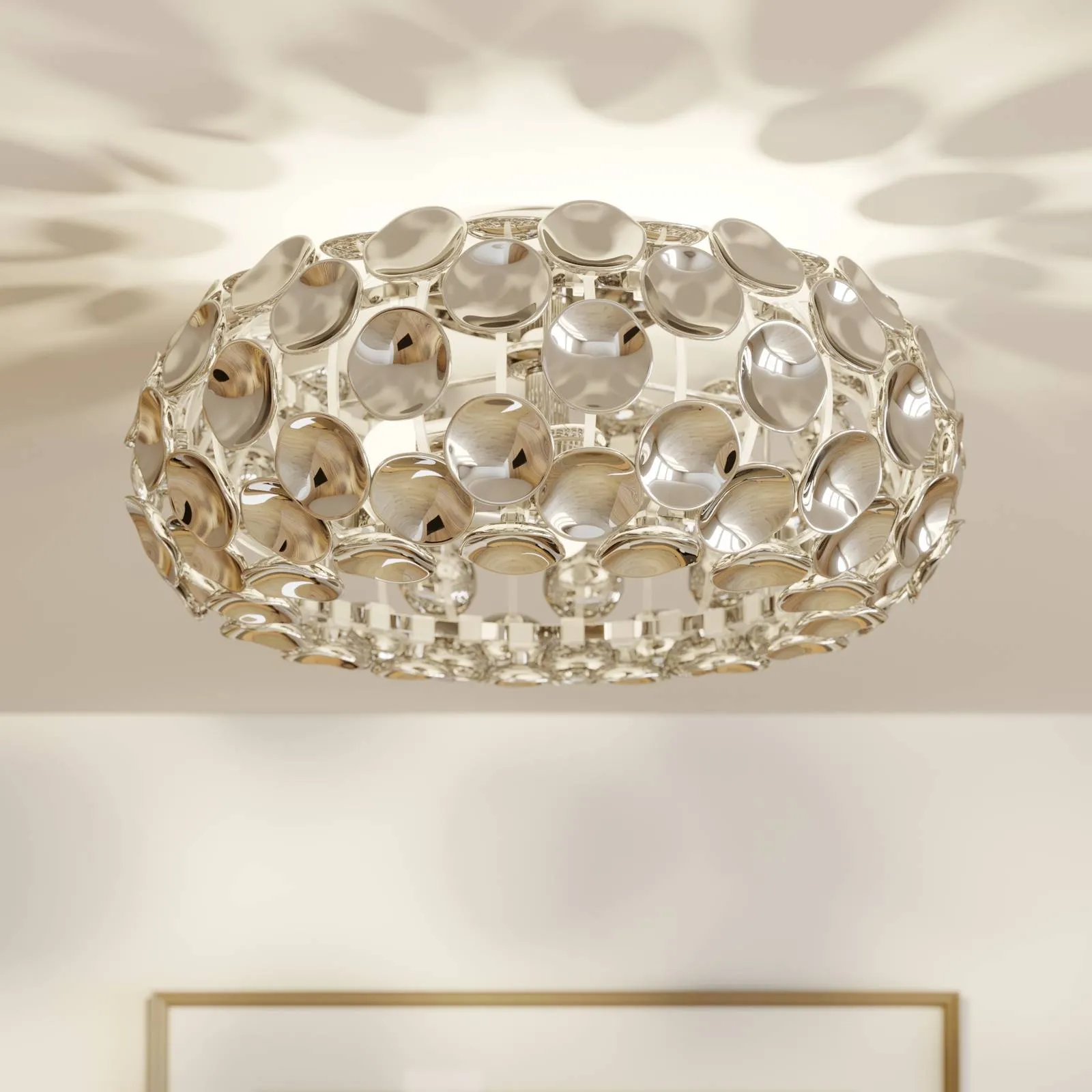 Glossy chrome ceiling lamp Reza