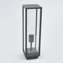 Glazed pillar lamp Annalea, graphite grey