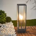 Glazed pillar lamp Annalea, graphite grey