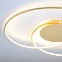 Beautifully-shaped LED ceiling lamp Joline, golden