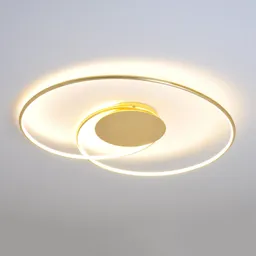 Beautifully-shaped LED ceiling lamp Joline, golden