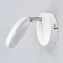 White LED wall lamp Milow with switch