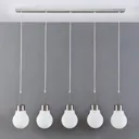 5-bulb LED pendant lamp Bado, dimmable via switch