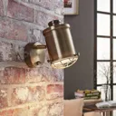 Dimmable LED wall spotlight Ebbi in antique brass