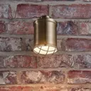 Dimmable LED wall spotlight Ebbi in antique brass