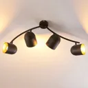 Four-bulb LED ceiling spotlight Morik, dimmable