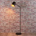 Morik floor lamp, 1-bulb, black, gold inside