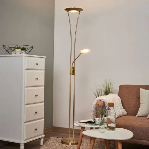 Classic floor lamp Eda, reading light and dimmer