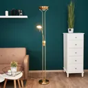 Josefin - LED floor lamp with reading light, brass