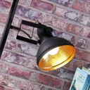 Black LED floor lamp Lilly with three spotlights