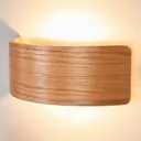 Wooden LED wall lamp Rafailia, natural optics