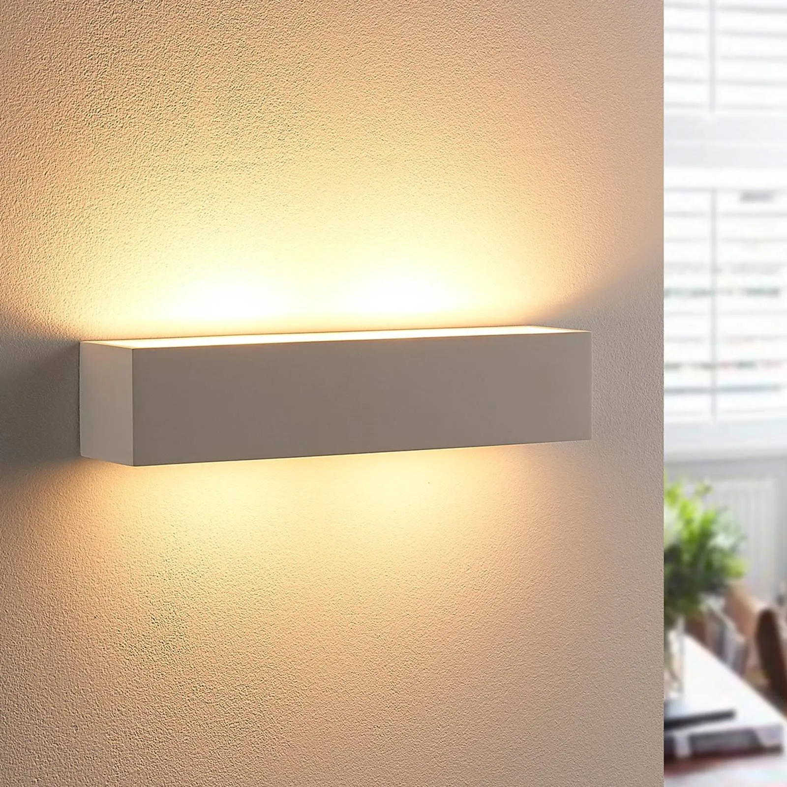 Plaster wall light Tjada with G9 LED bulbs