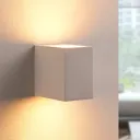 White LED wall light Jannes made from plaster