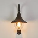 Daphne outdoor wall light, antique black, sensor