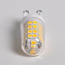 LED bi-pin bulb G9 2.4 W, warm white, 330 lumens