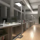 Aila office LED floor lamp, daylight sensor 4,000K
