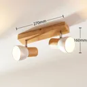 Thorin - 2-bulb wood ceiling lamp