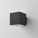 Black LED wall lamp Rocco, cube-shaped
