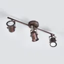 Rustic LED ceiling lamp Cansu in brown