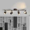 Four-bulb LED ceiling light, rustic style