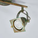 Antique-looking LED spotlight Janek, verdigris