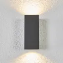 Xava two-bulb outdoor wall light, graphite grey