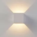 White LED wall light Esma in cube form