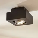 Vince LED ceiling light, 14 x 14 cm in black