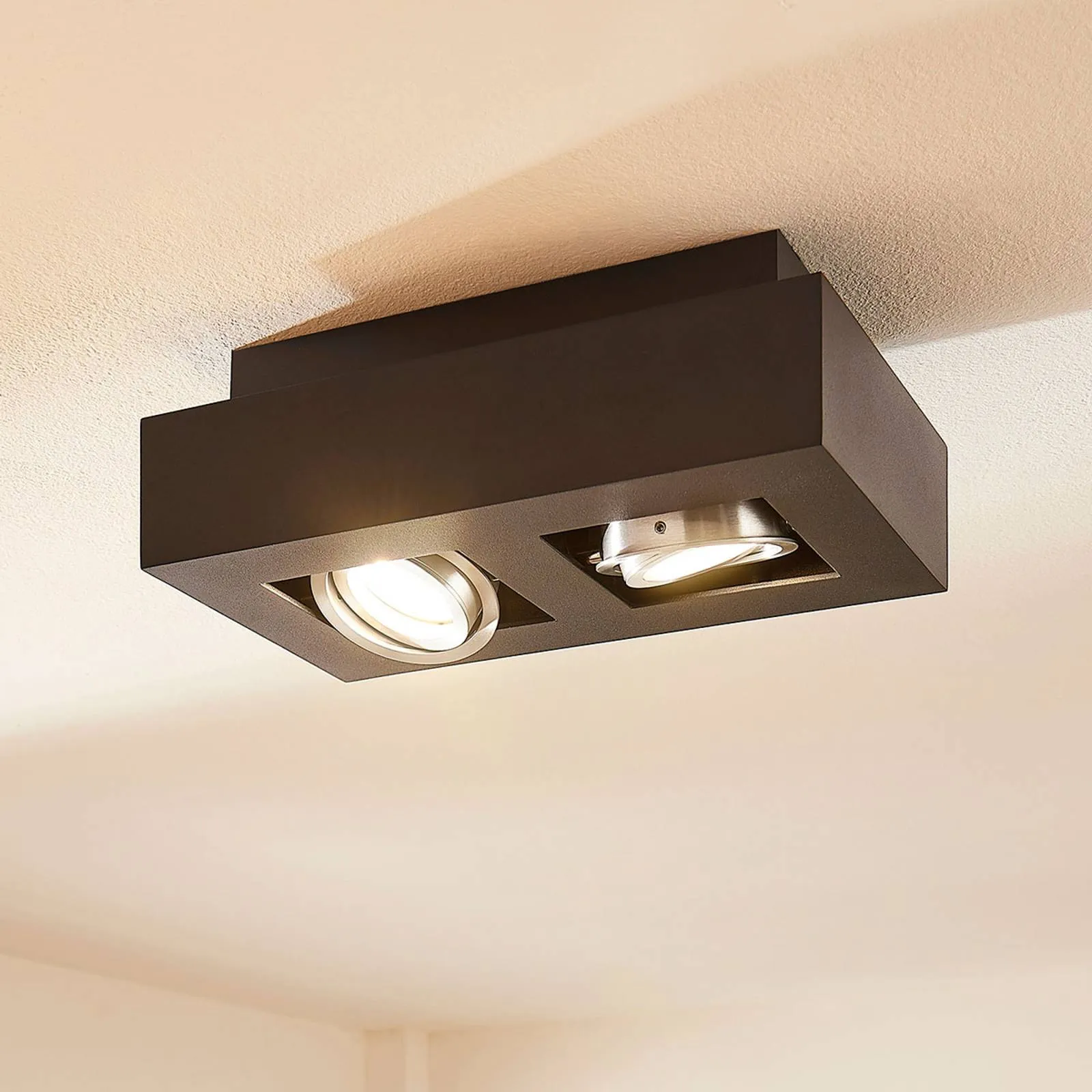 Vince LED ceiling light, 25 x 14 cm in black