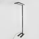 LED office floor lamp Logan in black, dimmable