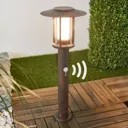 LED pillar lamp Pavlos in rust, motion detector