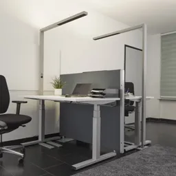 LED office floor lamp Jolinda, sensor and dimmer