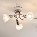 Lindby Paulina LED ceiling lamp, 3-bulb, round
