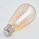 E27 LED rustic bulb Curved Line 4W, 2,200 K, amber