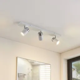 Three-bulb bathroom ceiling light Kardo, white